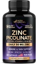 Zink Picolinaat 50mg - Zinksupplement met koper, vitamine D3 & B12 - Maagvriendelijk 