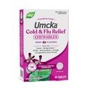 Nature's Way Cold+Flu Relief, Umcka, Shortens Duur en vermindert Severity, Multi-Symptoom Relief, Homeopathische, Fenylefrine Vrij, Niet-Drowsy, Berry Flavored, 20 Kauwbare Tablets (Verpakking mei Vary)