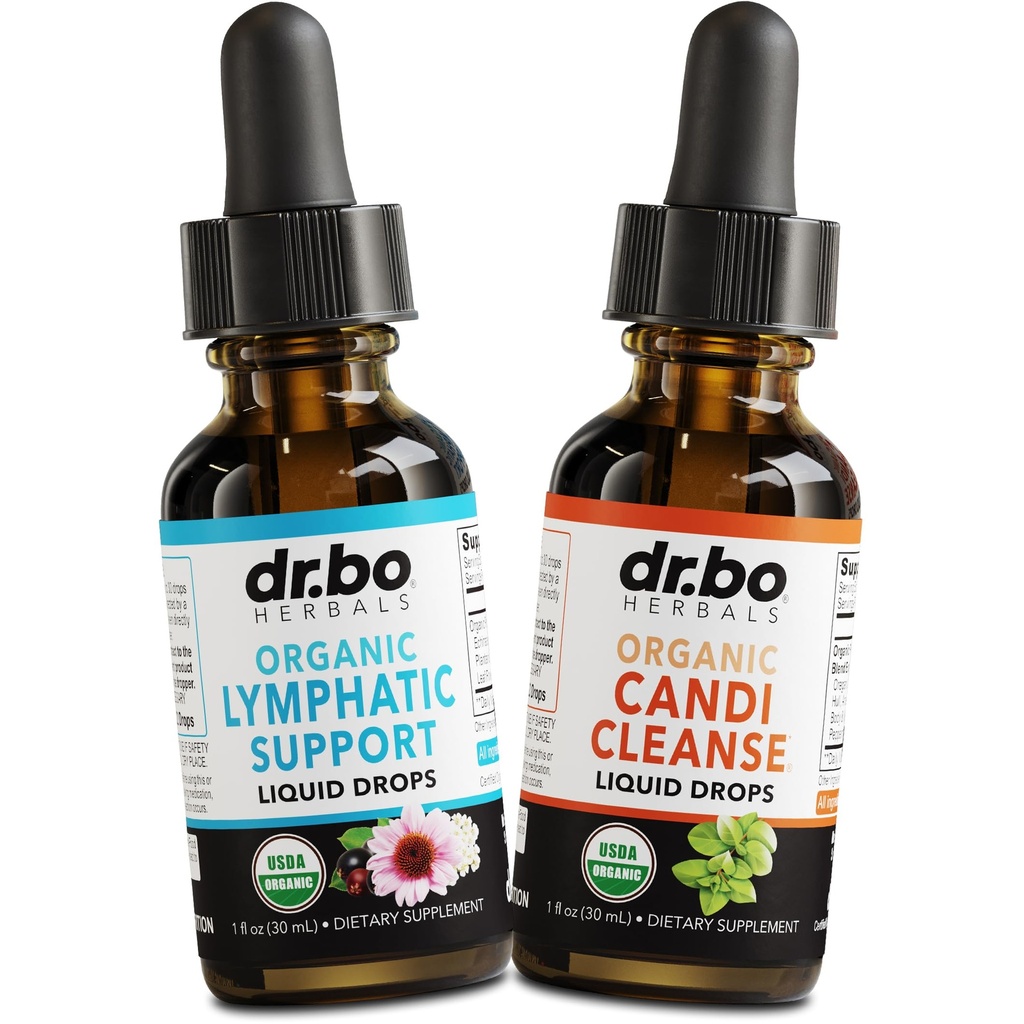 Lymfatische Drainage Supplementen & Candi Reiniging - Biologische Lymfatische Ondersteuning Liquid Drops & Organic Oregano Oil, Lymph Node Detox Lymph System Drainage - Natuurlijke Oral Gut Cleanser Detox 1 oz