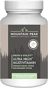 Mountain Peak Nutritionals Ultra haute multivitamine pour les hommes et les femmes - avec les vitamines A, B12, B6, C, D, E, Magnésium, zinc, acide folique, enzymes digestives et probiotiques (180 capsules végétariennes)