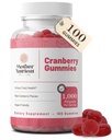 Mother Nutrient Cranberry Gummies Supplement for Women & Kids- Urinary Tract Health- Minder Tart & 90% Minder Zoet, Glutenvrij, Non-GMO, Veganist - Pure Cranberry Extract 1000mg - 100 Tel.