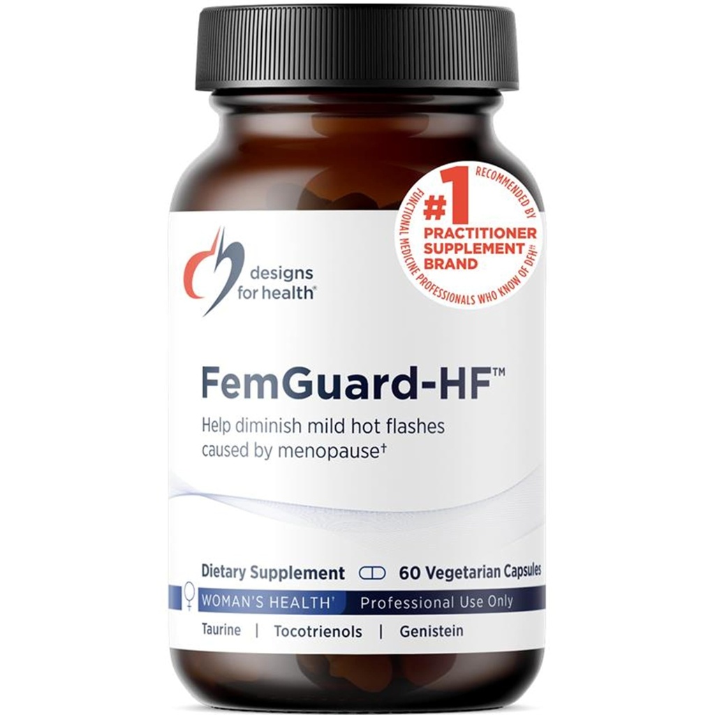 Ontwerpen voor gezondheid FemGuard-HF - Help Diminish Mild Menopauze Hot Flashes - Peri & Menopauze supplementen voor vrouwen ter ondersteuning van gezonde veroudering, Hormonale Balance & Bone Health (60 capsules)