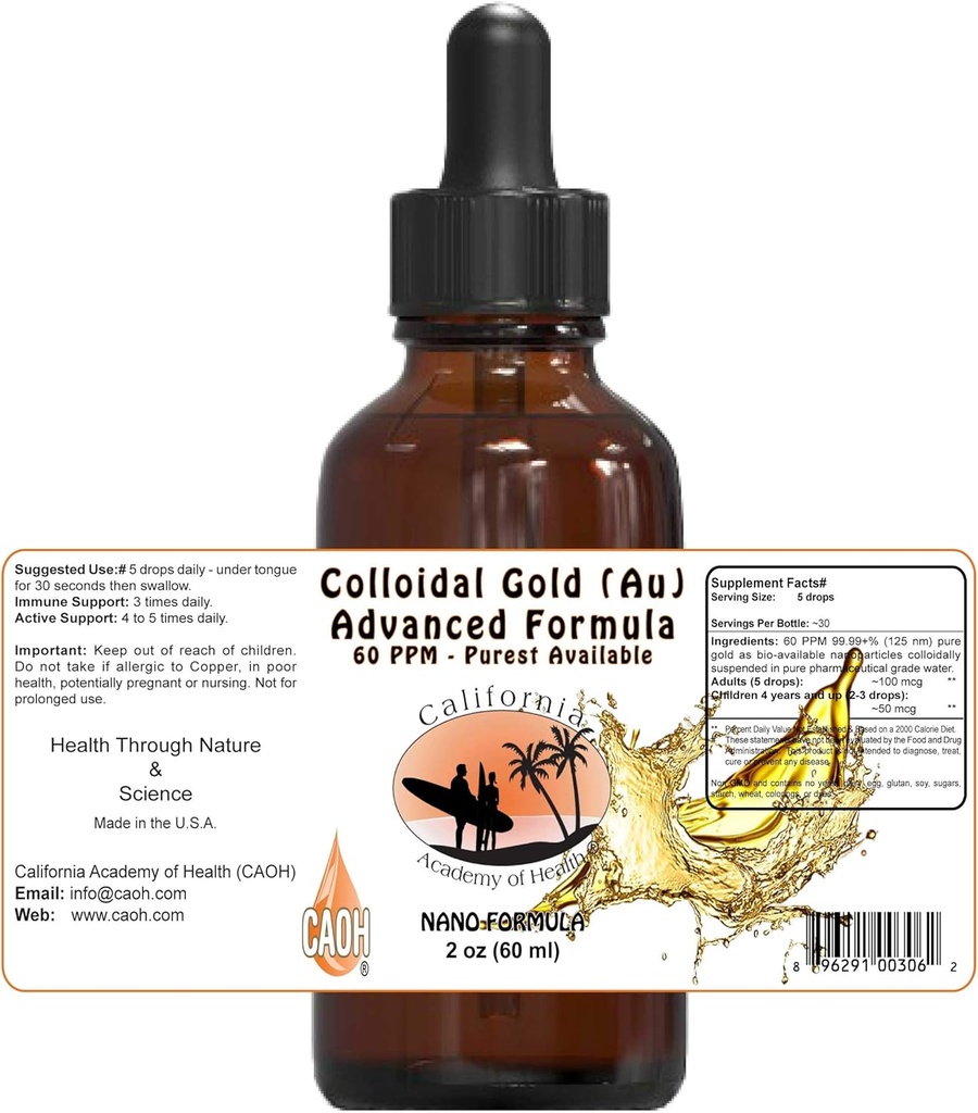 Colloïdaal goud Au 2 oz van CAOH