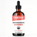 Vimergy USDA extrait liquide d'Ashwagandha biologique, 57 portions – gouttes supplémentaires de stress – Adaptogène - soutient la fonction cognitive – soutien du sommeil – sans alcool, non-OGM, végétalien et paléofriendly (115 ml)