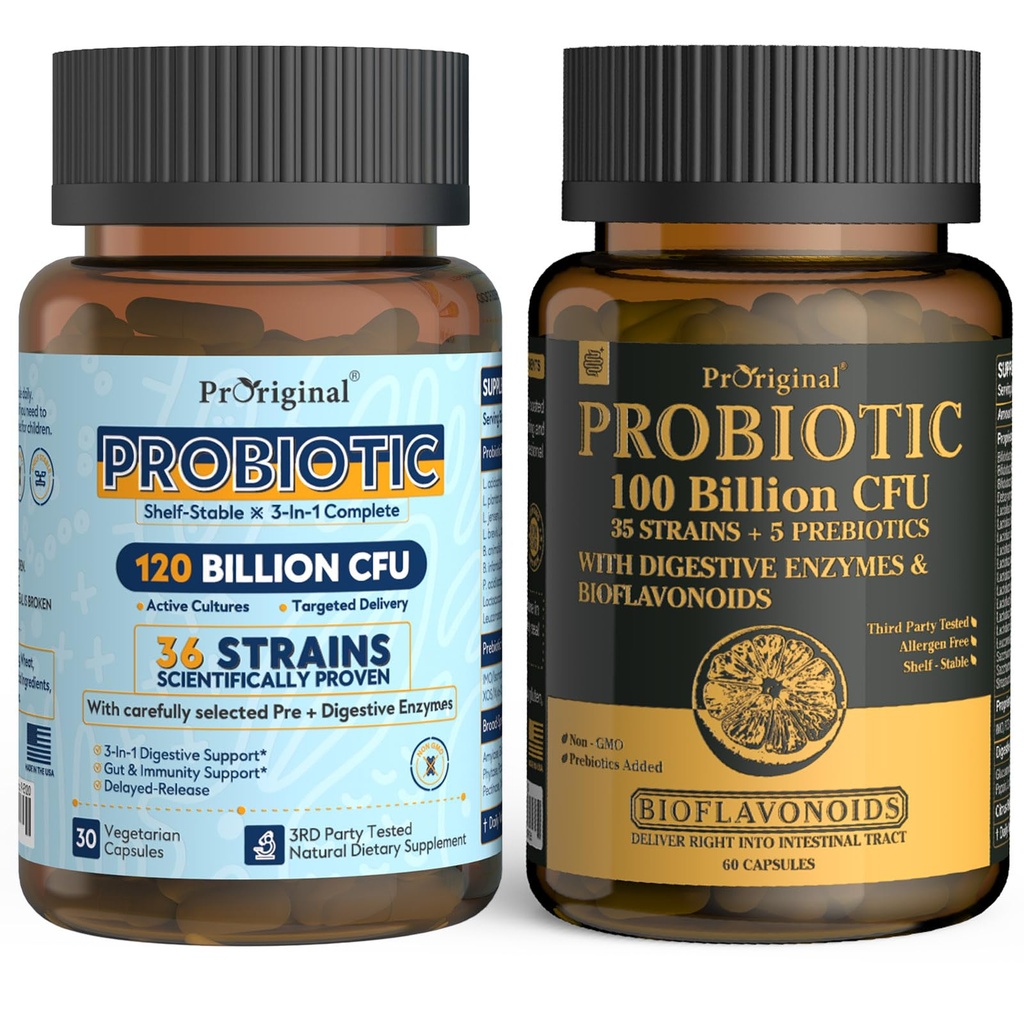 Probiotische 100 miljard CFU + 120 miljard CFU voor Gut & Digestieve Gezondheid, Vegan Acidophilus Probiotische Supplement