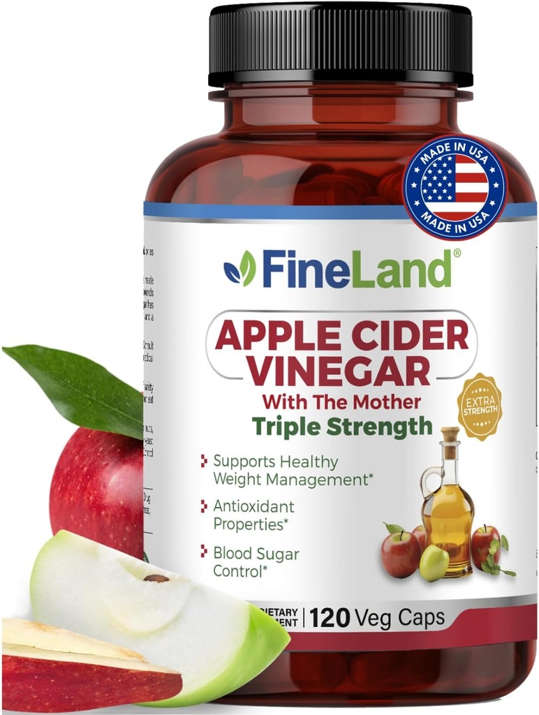 FineLand Apple Cider Vinegar Capsules with The Mother & Probiotics 