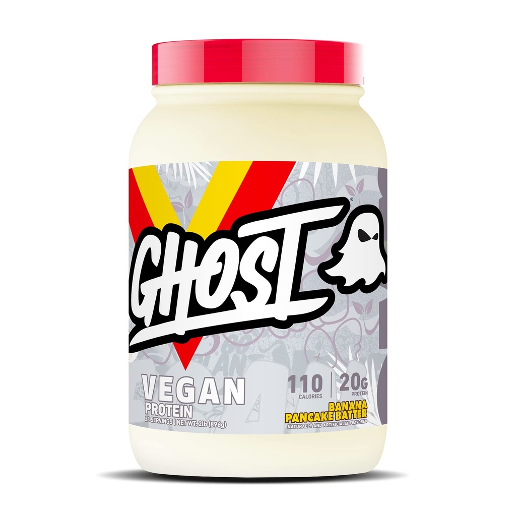 GHOST Vegan Protein Poeder, Banana Pancake Batter - 2lb, 20g eiwit - Plant-Based Pea & Organic Pumpkin Protein - 