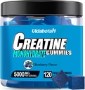 Creatine Monohydraat Gummy's voor mannen & vrouwen-5g van Creatine Monohydraat per Serving- Verhoog de sterkte en bouw spier, Sugar Free, Vegan, Blueberry Flavor, 120 Count,B571