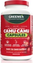 Supplément Greens+ SuperFruit, Berry Camu aux vitamines et minéraux, Antioxydants ORAC élevés, 400mg Vitamine naturelle C, 120 Capsules de légumes
