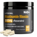 NAD-supplement - NAD+ met Nicotinamide Riboside (NR) en Resveratrol Quercetin 900mg Pure Organic NAD Plus for Cellular Repair Healthy Aging Brain Function, 80 capsules