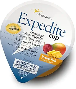 Medtrition Expedite Coupe de gélatine, guérison rapide des plaies, 30X Plus de dipeptides collagènes que de poudre, supporte les plaies, les ulcères de pied, la chirurgie cosmétique, et plus (2 Fl Oz, pack de 36)