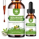 (2 Pack) Soursop Graviola Liquid Drops - 1800mg Soursop Extract - High Absorption Sour sop Bitters Liquid for Cell Support & Regeneration, Immune Support, Antioxidant, Relaxation, Sugar Free - 1 Fl Oz