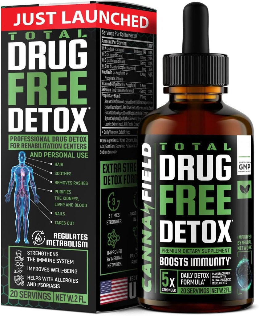 Lichaam reinigen Liquid Detox Drops, Lever, Gut Cleanse Detox & Reparatie met melkdistel, Premium Detox Supplement, 5-Days Detox