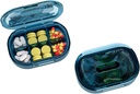 Kleine pil Box, Vocht Proof pil geval, Travel pil Organizer voor Pocket Portable Medicine Vitamine, Visolie, Supplement (Blauw)
