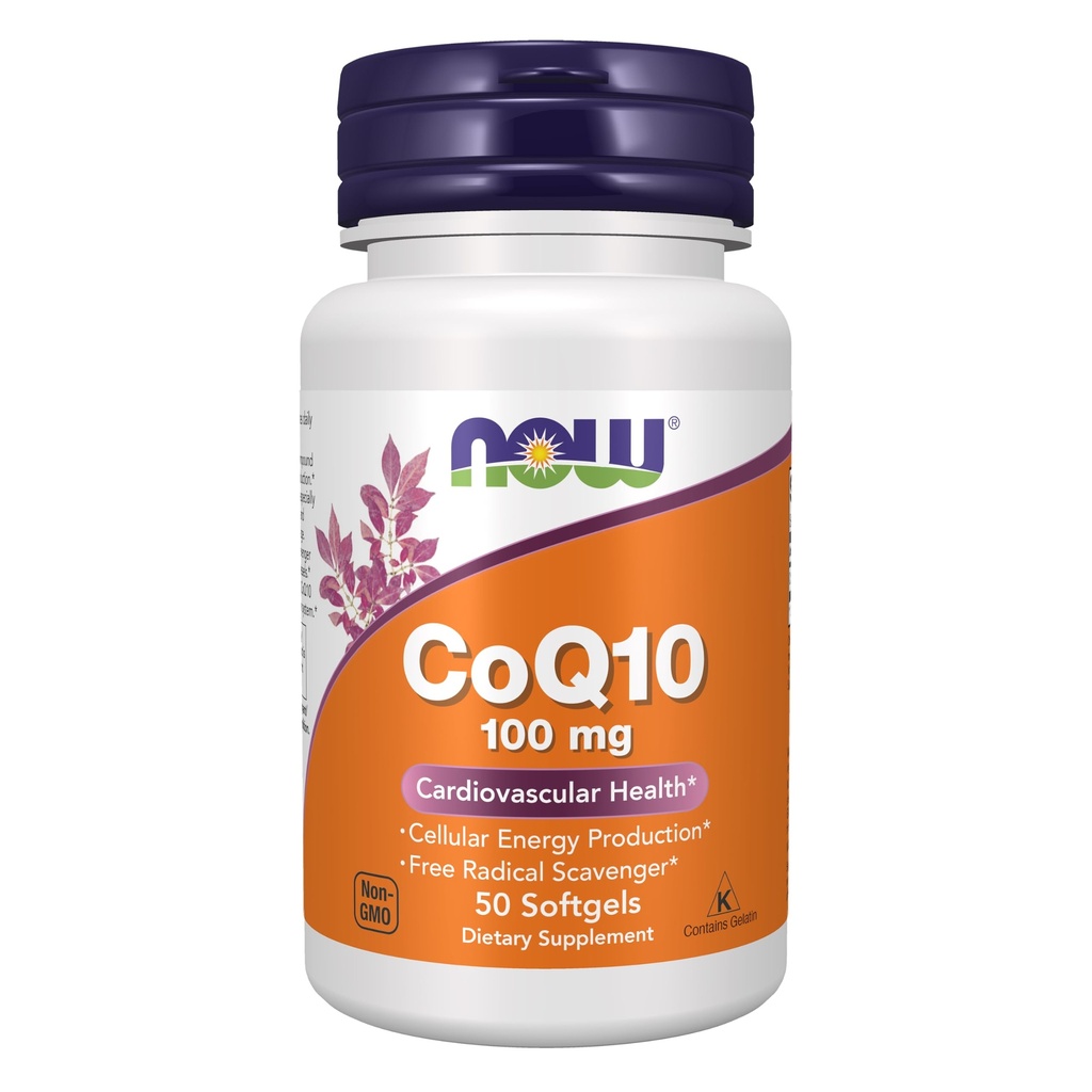 NOW Supplementen, CoQ10 (Cozyme Q10) 100 mg, Pharmaceutical Grade, Cardiovasculaire Gezondheid*, 50 Softgels