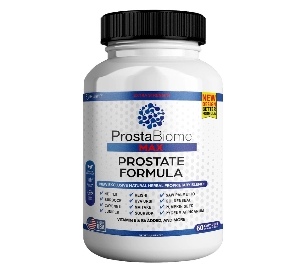 ProstaBiome Max Prostate Support Formula, Natural Herbal Blend met Saw Palmetto, 60 capsules, 30 dagen levering (1)
