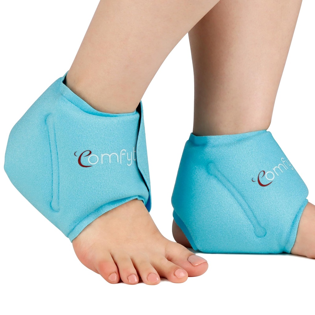 Enveloppe de glaçons à chevilles de Comfytemp pour l'gonflement, la fasciite plantarienne, le soulagement de la douleur des pieds, l'ASF admissible, les sachets de gel pour blessures réutilisables, la compression froide chaude pour l'achille Tendonite, les chevilles d'épanchement, cadeau, 2 Pcs