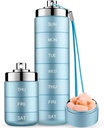 Mossime Metal Pill Organizer Weekly, Stackable Waterproof Travel Pill Box, grand conteneur en alliage d'aluminium, BPA gratuit 7 jours de médecine quotidienne Organisateur pour la vitamine, huile de poisson, supplément