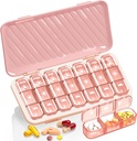 Pillen Organisator 3 keer per dag, 7 dagen pil Box - GloDeals Weekly pil Organizer, Draagbare dagelijkse geneeskunde Container Dispenser geval voor vitamine visolie supplement, Roze