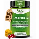 Pure By Nature D-Mannose met Cranberry en Dandelion Root, 120 Tellen