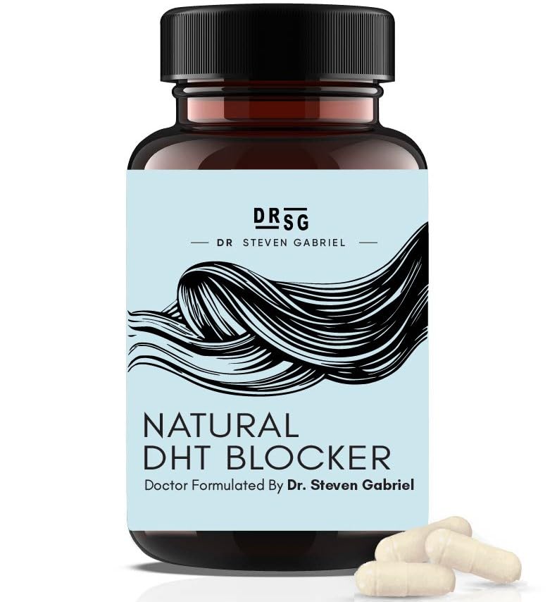 Dr. Steven Gabriel Natural DHT Blocker voor vrouwen en mannen - Hair Growth Supplement met Saw Palmetto, Stinging Nettle, Pygeum Bark, Pumpkin Seed Oil Capsules (60 Caps)
