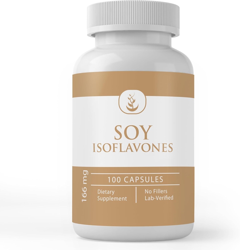 Pure originele ingrediënten Sojaisoflavonen, (100 capsules) Altijd zuiver, Geen additieven of fillers, Lab geverifieerd