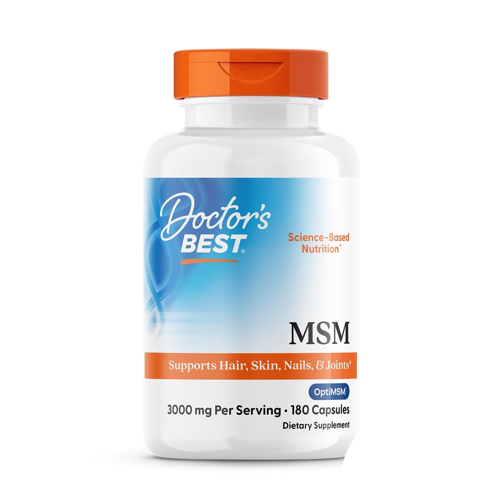 Artsen Best MSM, ondersteunt haar, huid, nagels, & gewrichten, non-GMO, glutenvrij, 3000 mg per portie, 180 capsules