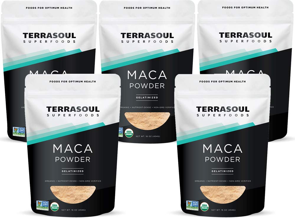 Terrasoul Superfoods Organic Geprefabriceerde Maca Powder, 5 Lbs - Premium Quality 