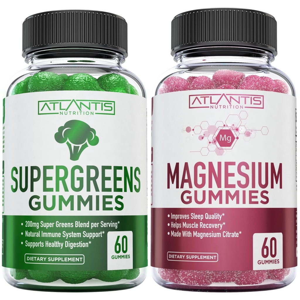 Supergreen & Magnesium Gummies - Magnesium helpt spieren herstellen, heerlijke Supergreens met