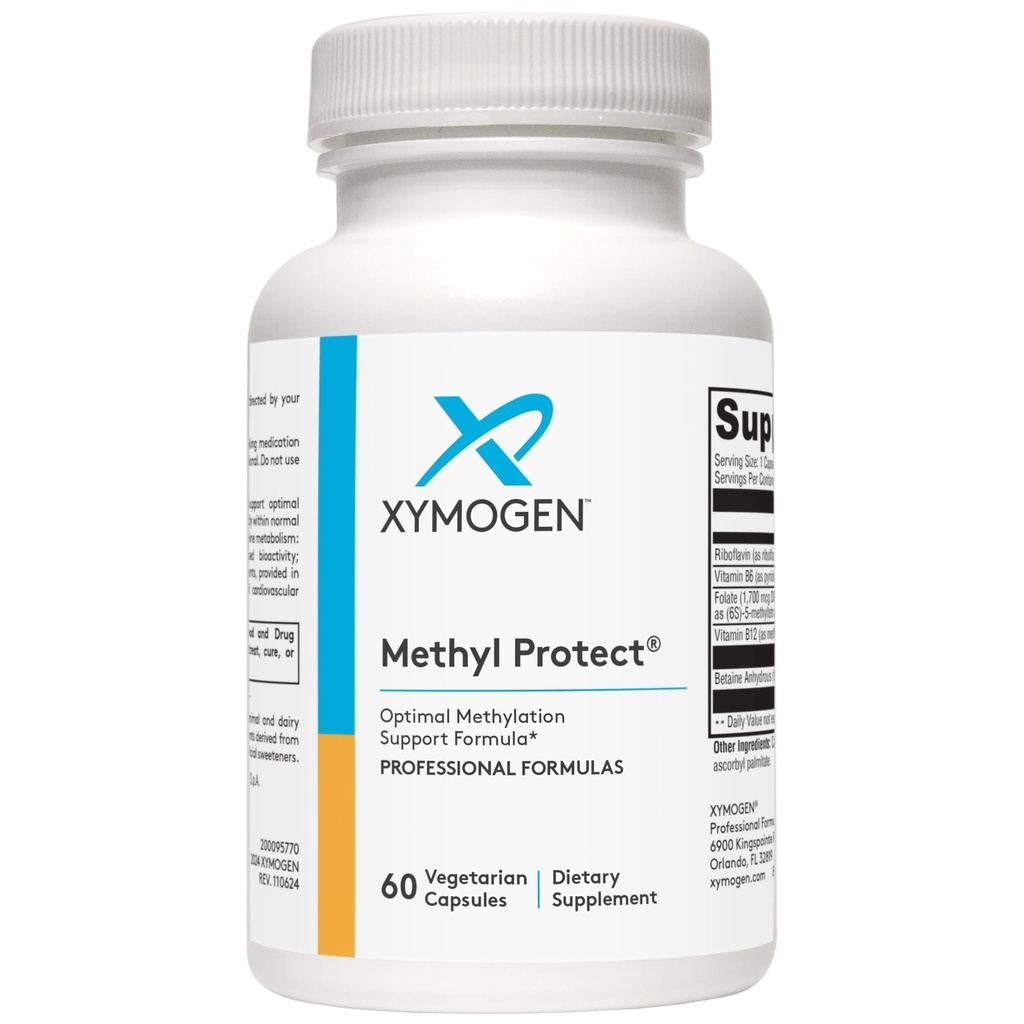 XYMOGEN Methyl Protect - Optimale methyleringsformule met Methylfolaat, Vitamine B12 (methylcobalamine b12), Riboflavine + B6 Vitaminen - Cognitieve, Homocysteïne + Heart Health Supplementen (60 capsules)