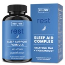WellPath Rest Valeriaan Root Slaaphulp voor volwassenen met Melatonine & L-Theanine 