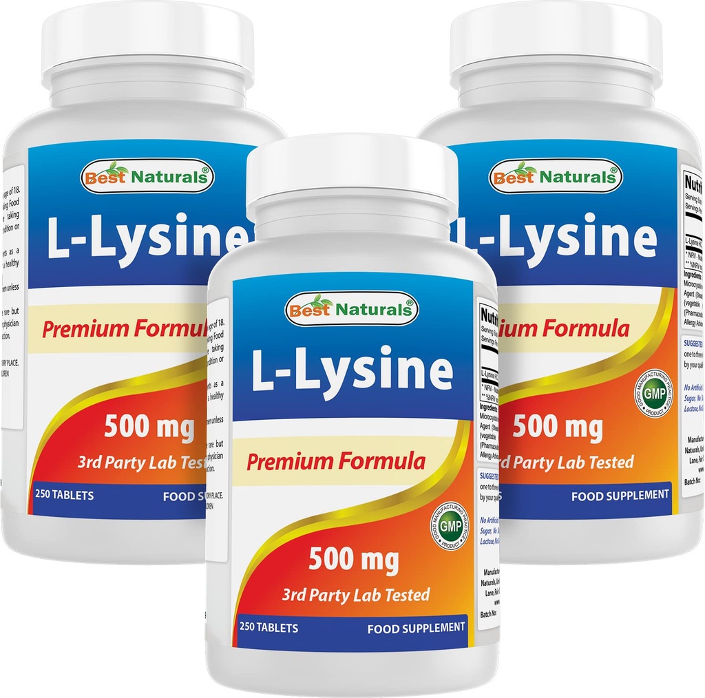 Best Naturals L-Lysine 500 mg 250 tabletten (250 aantal tabletten)