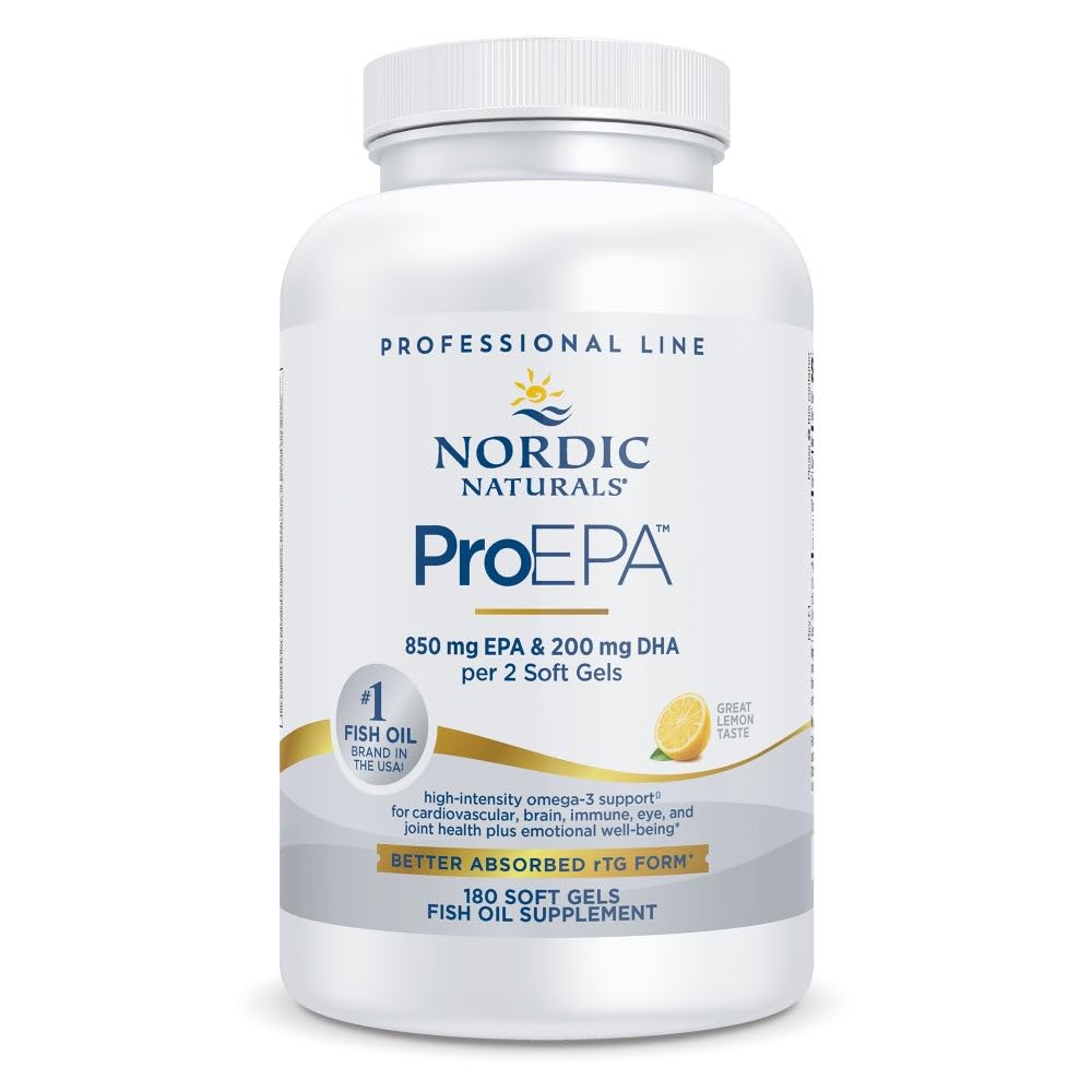 Nordic Naturals ProEPA, Citroen - 180 Zachte Gels - 1210 mg Omega-3 - Hoge intensiteit EPA Formula for Healthy Mood, Heart Health & Cellular Function - Non-GMO - 90 Servings