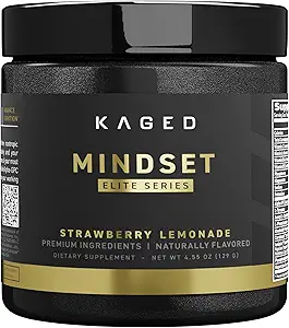 Kaged Nootropic Mindset Elite, supplément Focus and Productivity, caféine biologique, soutient la mémoire, le focus, l'énergie et l'humeur de travail*, lemonade de fraise - 30 portions