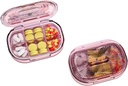 Kleine pil Box, Vocht Proof Pill Case, Travel Pill Organizer voor Pocket Portable Medicine Vitamine, Visolie, Supplement (Roze)