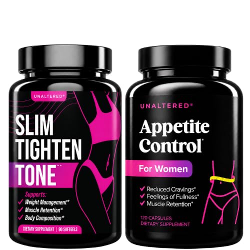 Unaltered Belly Fat Burner & Suppresseur d'appétit - Ensemble de perte de poids pour les femmes - 1 mois d'approvisionnement