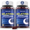Maennyliy Melatonine 20mg Gummies voor volwassenen - Suikervrije Melatonine Gummies Extra sterkte met L-Theanine, Magnesium, Ashwagandha, Kurkuma, D3 & Zink - Non-Habit vorming