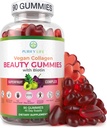 Zuiveren leven Vegan Collageen Gummies met Biotin vitamines voor haar huid en nagels gezondheid, (90 Kauwen) Collageen Ondersteuning Superfruit Complex met Resveratrol, Vitamine A, E, C - Vervangen Capsules, Pillen