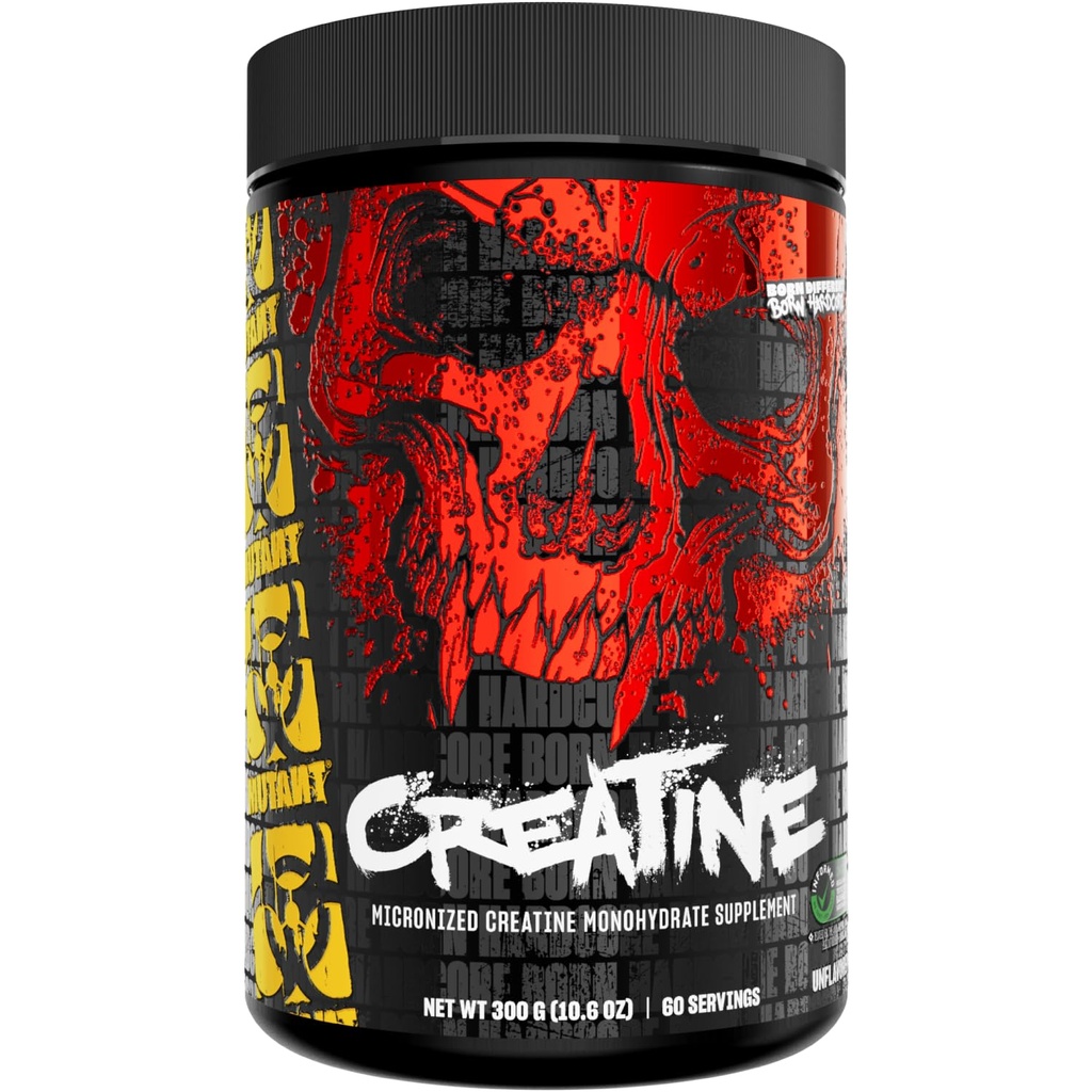 Mutant Creatine - Creatine Monohydraat Micronized Powder - Creatine Powder Supplement for Enhanced high-Intensity Performance - 60 Servers- 300 g - Unflavored