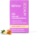 Supplément calm - Miel Lemon Flavor, 30 Comte - Dissolution des bandes calmantes avec Ashwagandha KSM 66 Aide Support Stress Relief - Fabriqué aux États-Unis, sucre et sans gluten