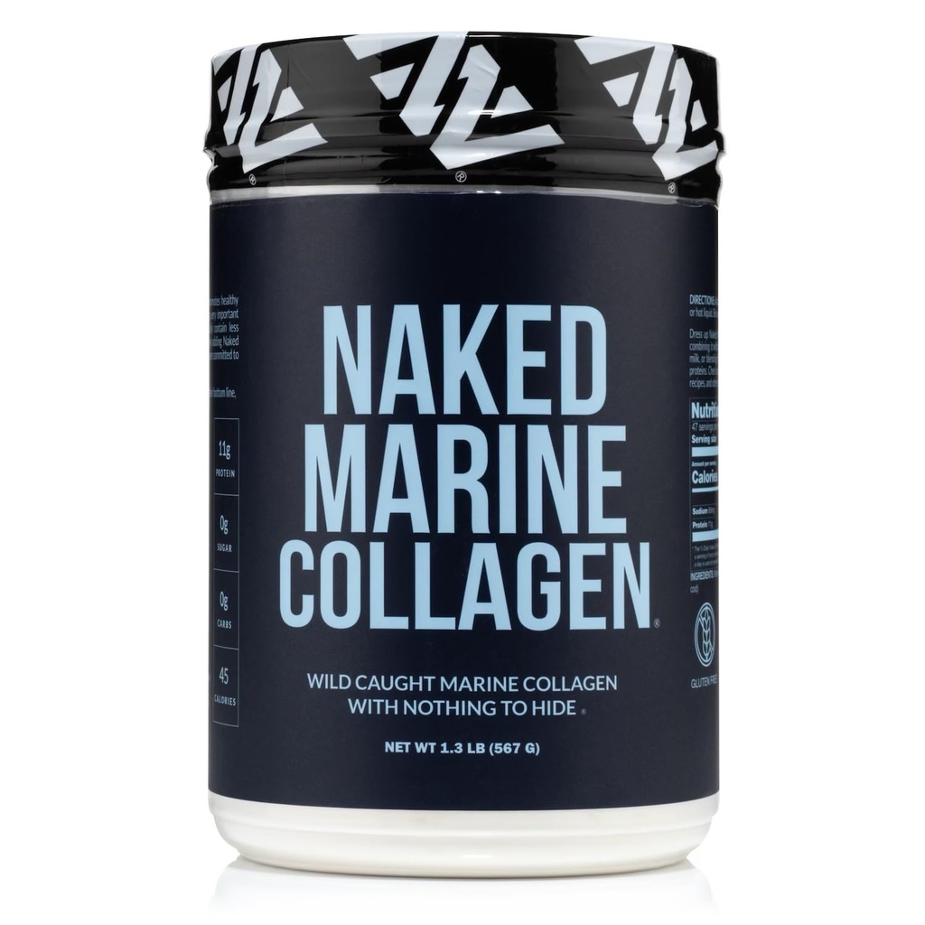 Poudre de protéines de collagène marin NAKED - Non aromatisé - de morue sauvage capturée - Paléo amical, non OGM, sans soja, sans gluten - 47 portions