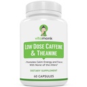 VitaMonk Basse Dose Caféine et Théanine - Pas de Jitters, Pas de Crash- Microdose de Caffeine L Theanine Pills avec Caféine Theanine et Théobromine - 25mg de Caféine, Caféine Pills L Theanine - 60 Caps