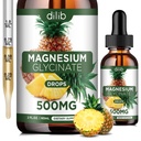 Magnesium Glycinate Supplement, vloeibaar Magnesium Glycinate Liquid Drops 500mg-Support Stress Relief, Relaxation, Mood, Slaap, Bot & Muscle-2 Fl Oz, Veganistan, Ananas smaak