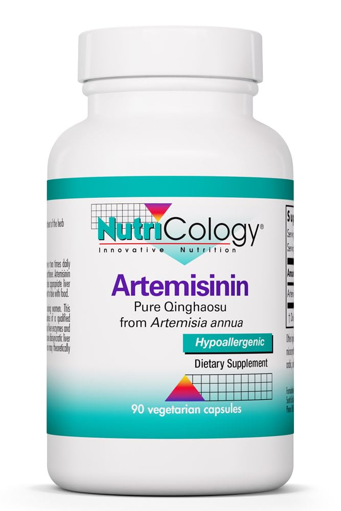 Nutricology Artemisinin Supplement - GI Tract Support, Pure Qinghaosu van Artemisia annua, Thujone-Free, Vegetarische Capsules - 90 Tel.