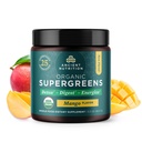 Alimentation ancienne SuperGreens Poudre avec Probiotiques, Verts à la mangue biologique, Fabriqué à partir de fruits, légumes et herbes réels, Soutien digestif et énergétique, 12 portions, 3.3oz