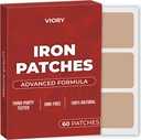 Patchs en fer (paquet de 60) - Patch 100% naturel pour les femmes et les hommes - avec Biotin - Énergie, Focus & Soutien corporel - Formule améliorée