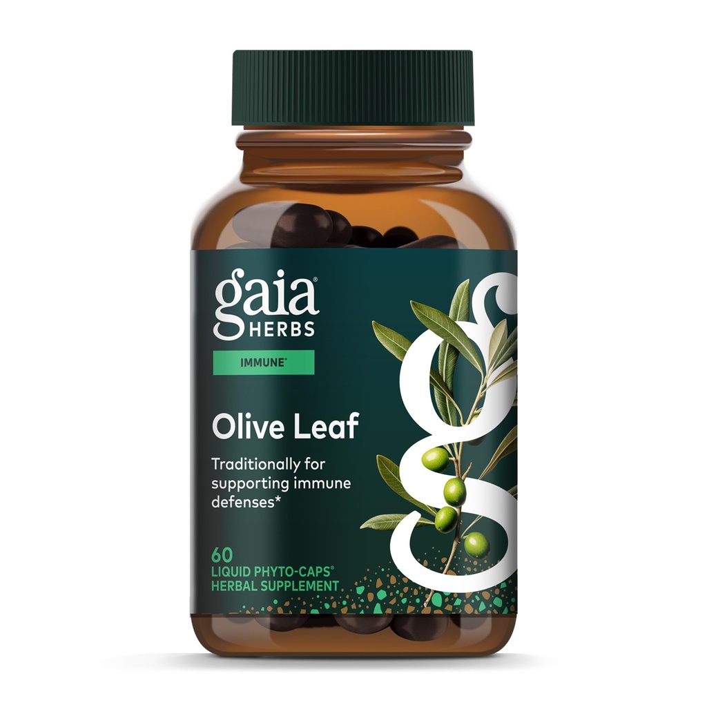Gaia Kruiden Olive Leaf - Traditioneel Immune Health Support - Immune System Supplement met Olive Leaf Extract & Oleuropein* - 60 Vegan Liquid Phyto-Caps (30-Day Supply)