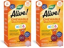Nature's Way Alive! Kinderdagelijkse Kauwbare Multivitamine, Ondersteunt Bot, Oog, en Immune Health*, Oranje & Berry Fruit Smaak, Glutenvrij, 120 Kauwtabletten (Verpakking mei Vary) (Pack of 2)