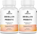 300 miljard CFU Probiotica - Probiotica voor vrouwen en mannen, 12 probiotische strains Plus Prebiotica, Max Potent voor algemene spijsvertering en Gut Health, Immune Support, Plank Stable - 120 capsules