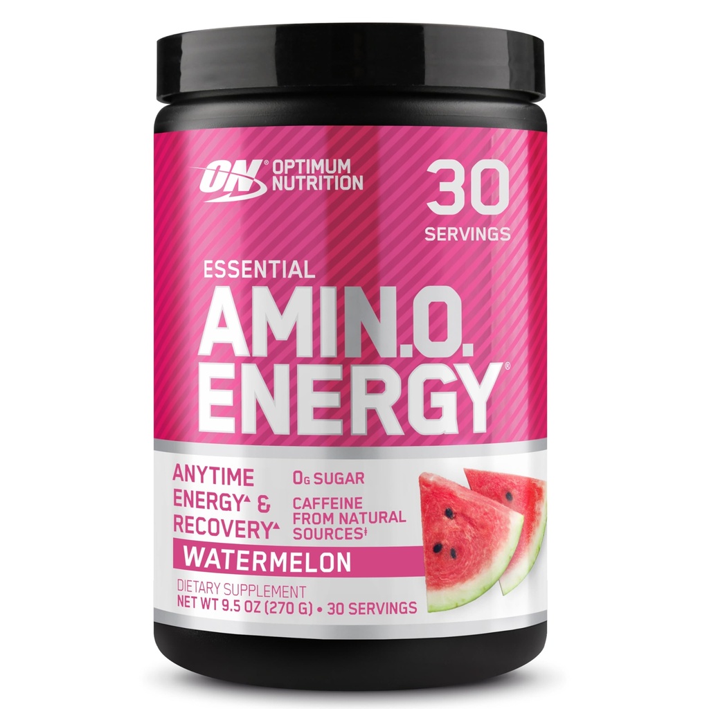 Optimale voeding Amino Energy - Pre-workout met groene thee, BCAA, Aminozuren, Keto vriendelijk, Green Coffee Extract, Energiepoeder - Watermeloen, 30 porties (Verpakking mei Vary)